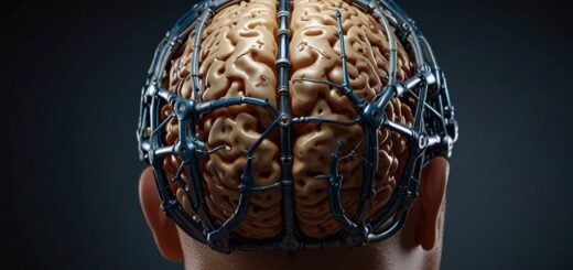 Close-up of Paradromics Connexus brain implant with 420 microelectrodes on a dime-sized chip, designed for neural signal recording.