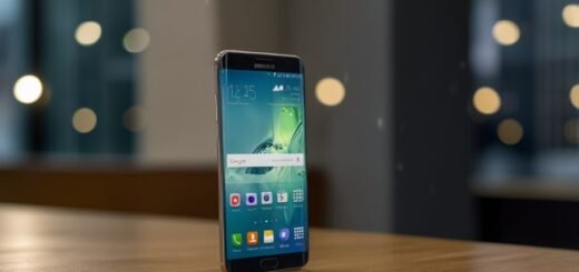 A sleek Samsung Galaxy S25 Edge in midnight black, displaying its vibrant 6.7-inch AMOLED screen with a slim 5.8mm profile on a gradient background.