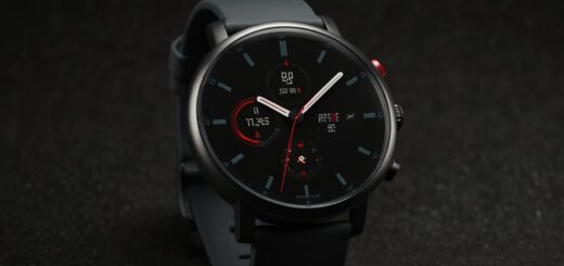 A sleek Amazfit Active 2 smartwatch with a vibrant AMOLED display on a black background