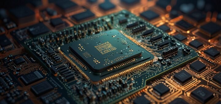 Cerebras Wafer Scale Engine (WSE) chip glowing on a futuristic circuit board, showcasing AI hardware innovation in 2025